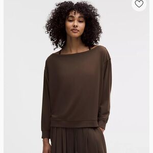 Lululemon BeCalm Oversized Boatneck Long-Sleeve Shirt Walnut Crunch size S/ NWT